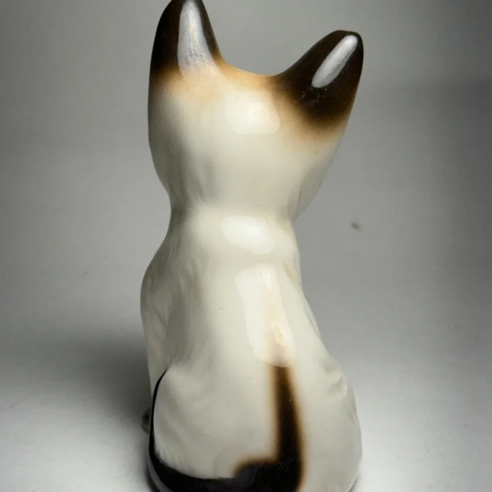 Vintage Enesco Siamese Cat Figurine Ceramic With Beautiful Blue Eyes‎ 4